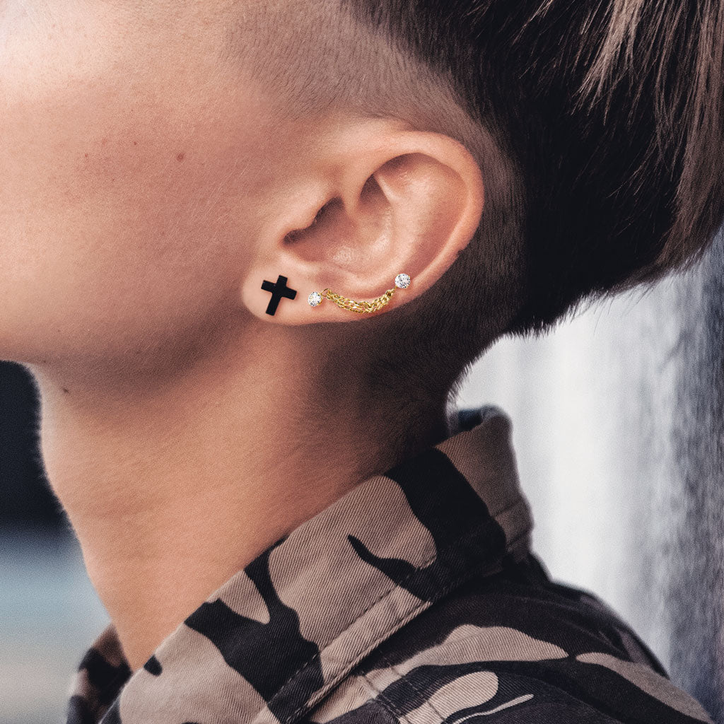 Premium Double Chain + Claw-Set Crystal Ball Back