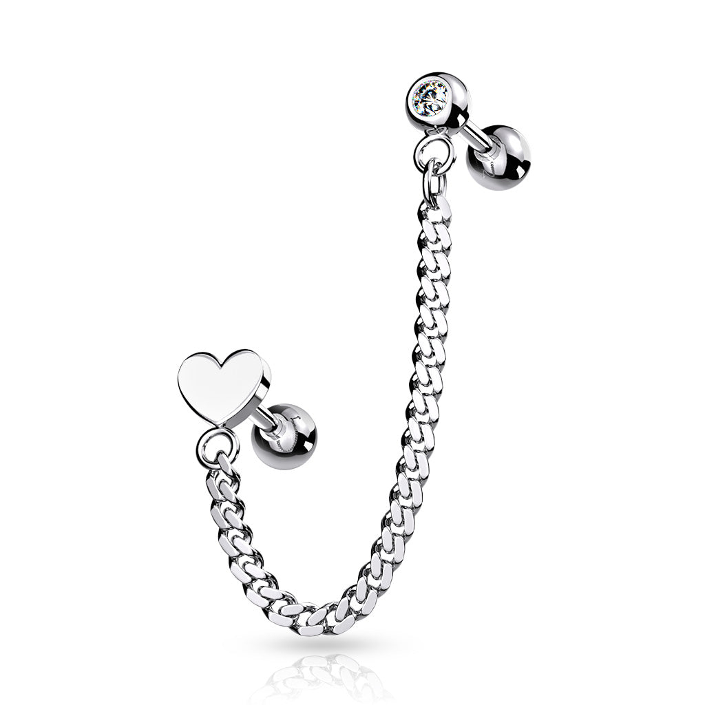 Premium Chain + Bezel-Set Crystal + Charm Ball Back