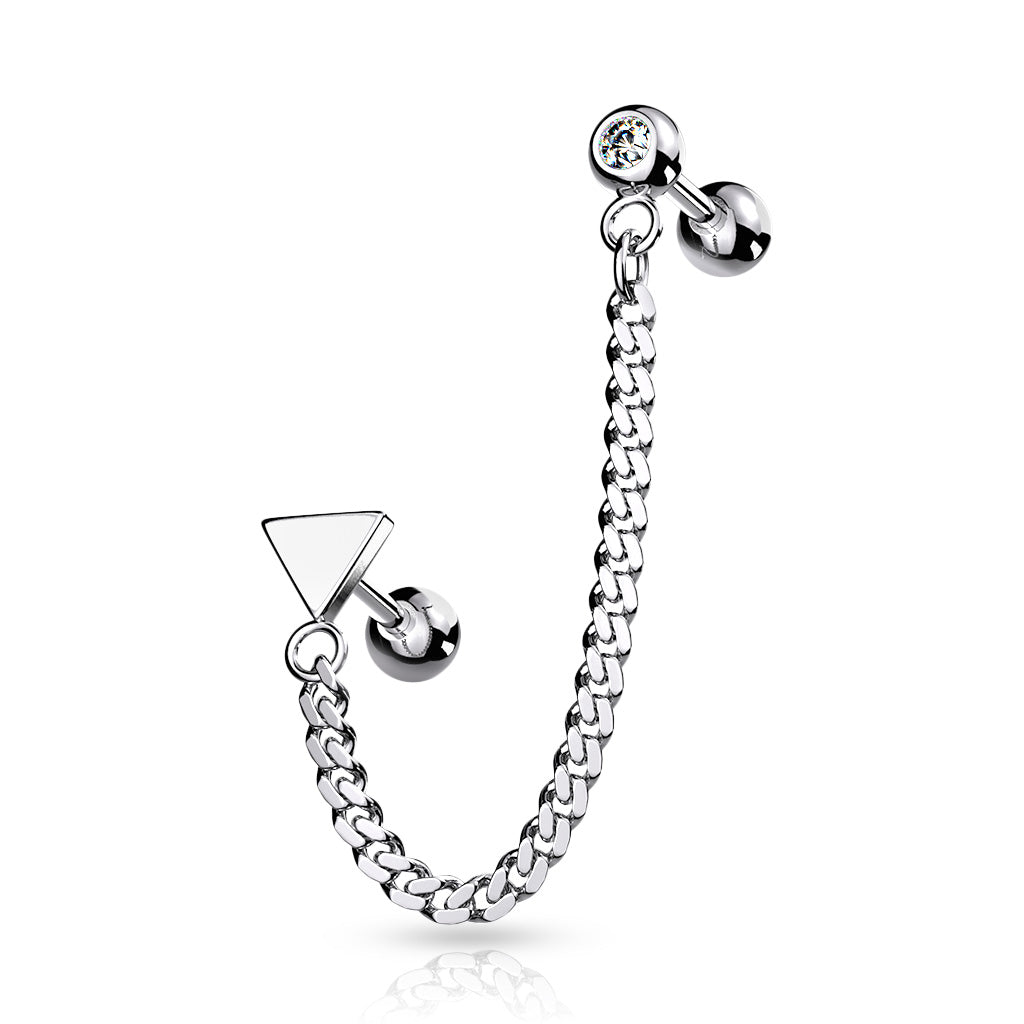 Premium Chain + Bezel-Set Crystal + Charm Ball Back