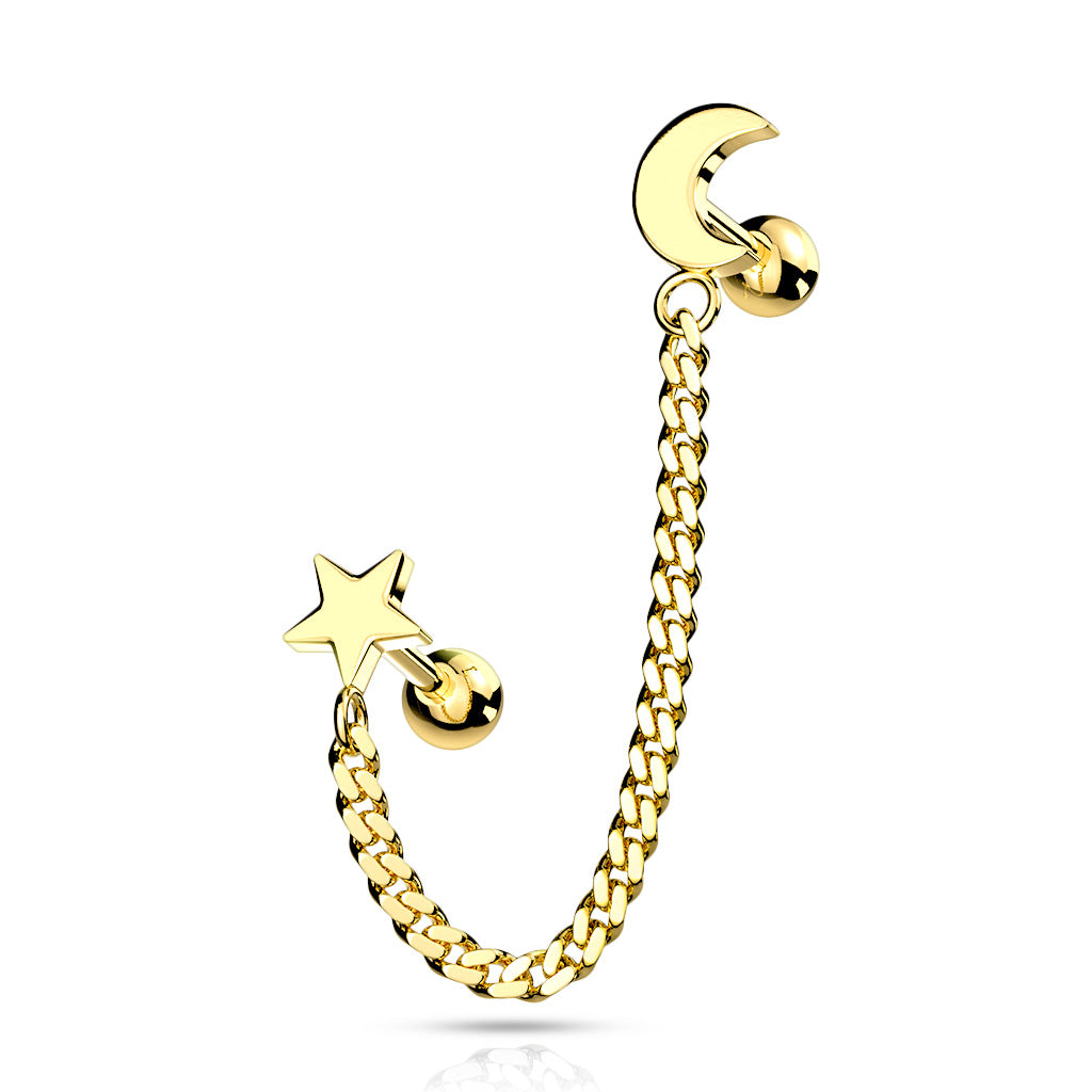 Premium Chain +  Moon and Star Ball Back