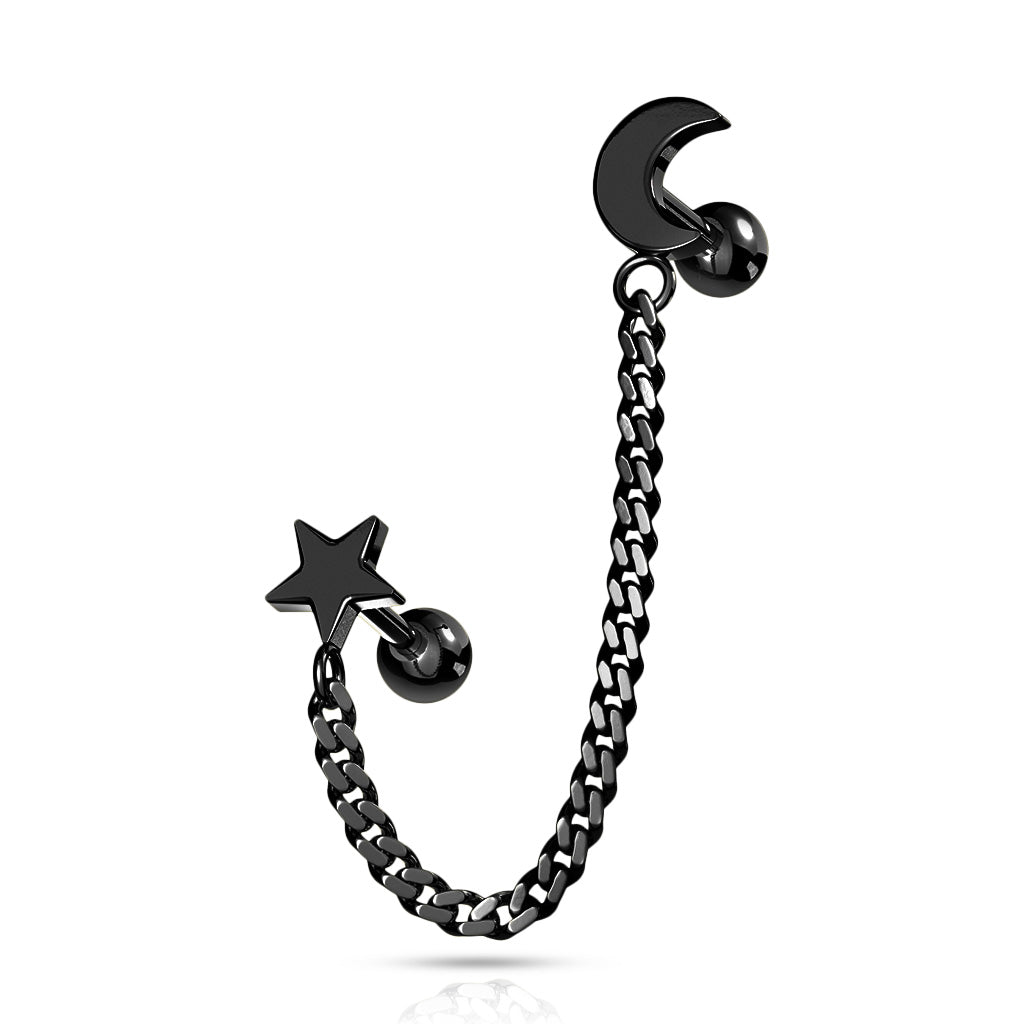 Premium Chain +  Moon and Star Ball Back