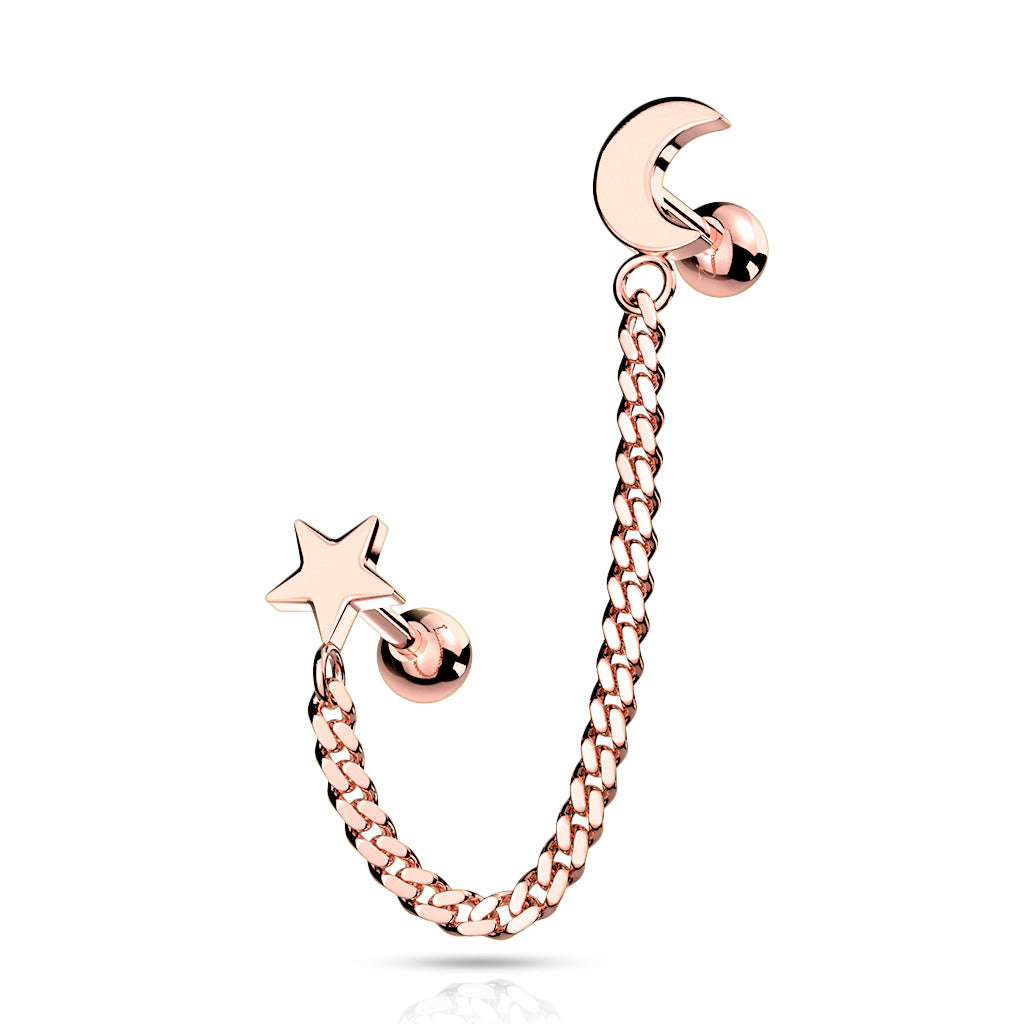 Premium Chain +  Moon and Star Ball Back