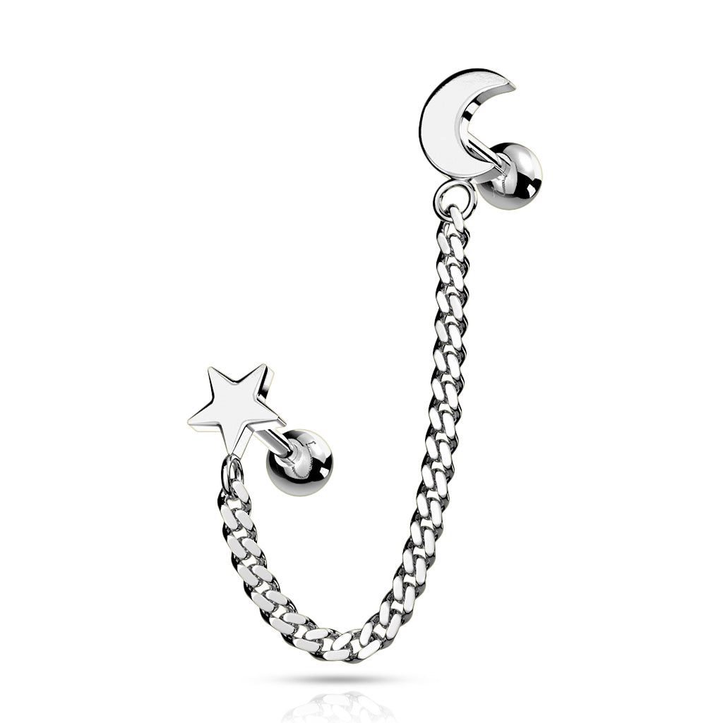 Premium Chain +  Moon and Star Ball Back