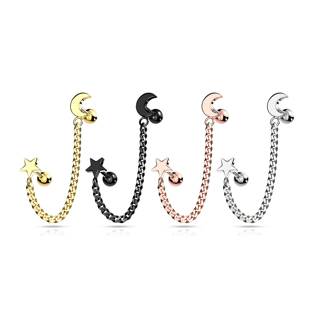 Premium Chain +  Moon and Star Ball Back