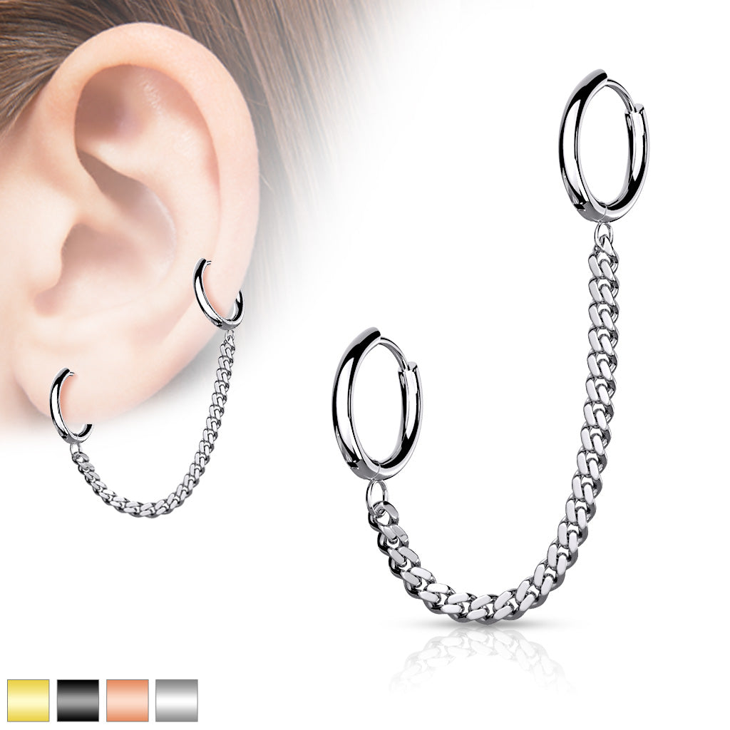 Double Cuff + Chain Earrings