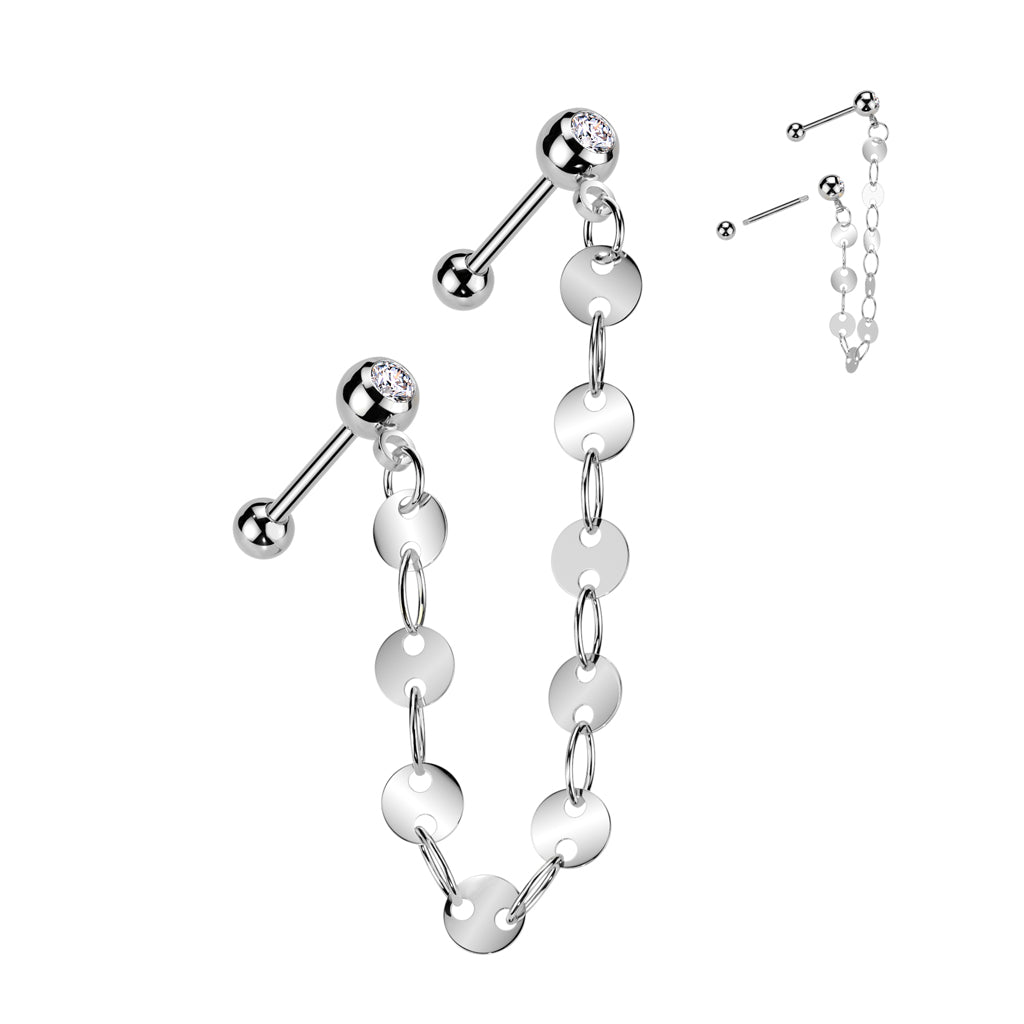 Disc Chain Dangle Double Ball Back