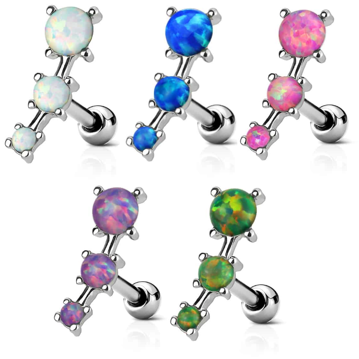 Claw-Set 3-Opal Cartilage Ball Back 16g