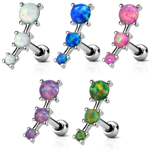 Claw-Set 3-Opal Cartilage Ball Back 16g