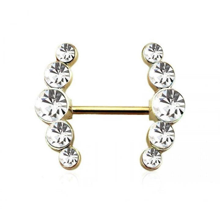 Crystal Curve Nipple Barbell 14g