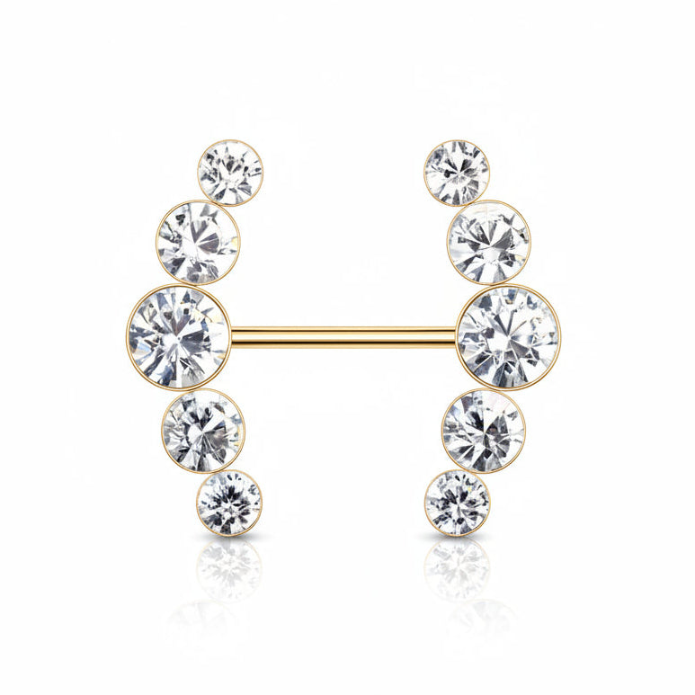 Crystal Curve Nipple Barbell 14g