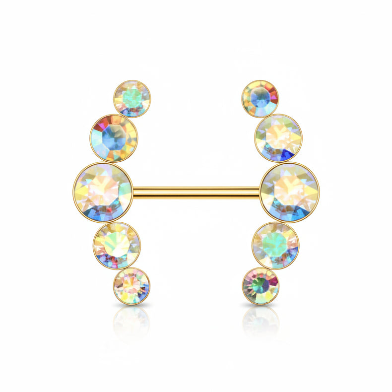 Crystal Curve Nipple Barbell 14g