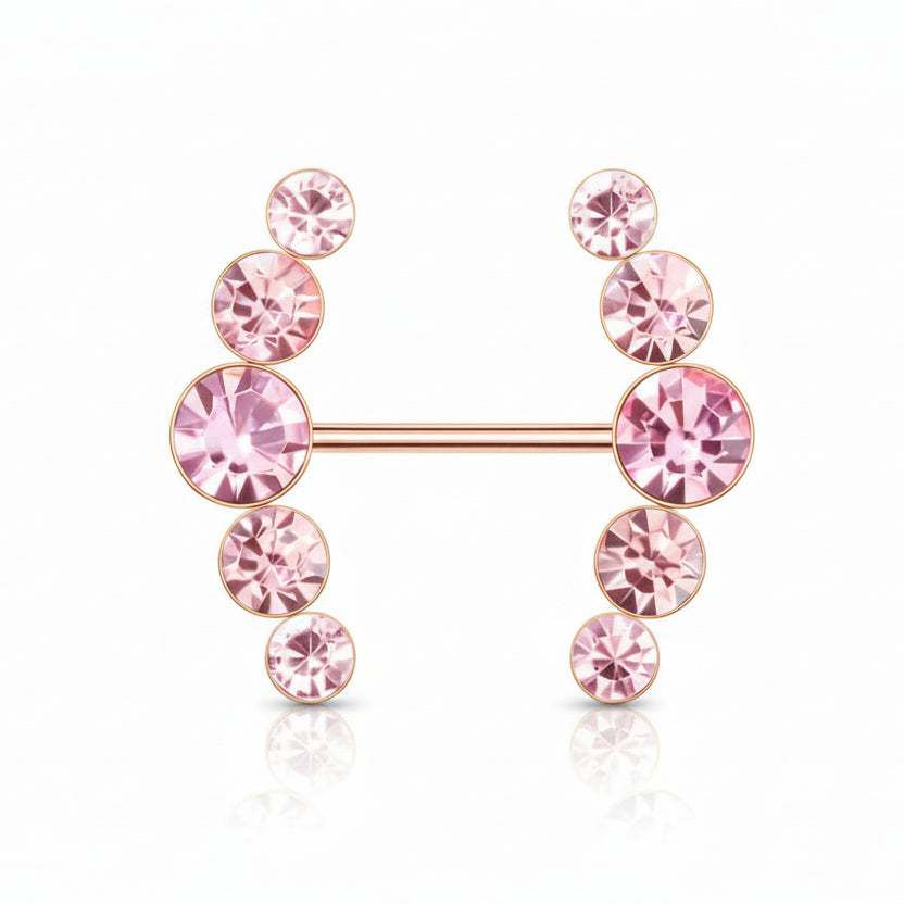 Crystal Curve Nipple Barbell 14g