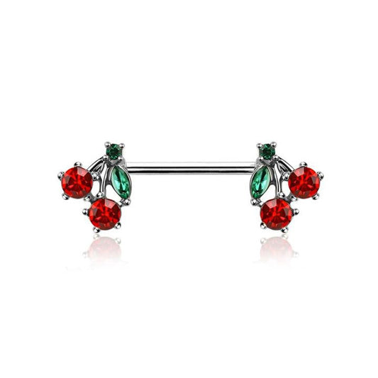 Crystal Cherry Bomb Nipple Barbell 14g
