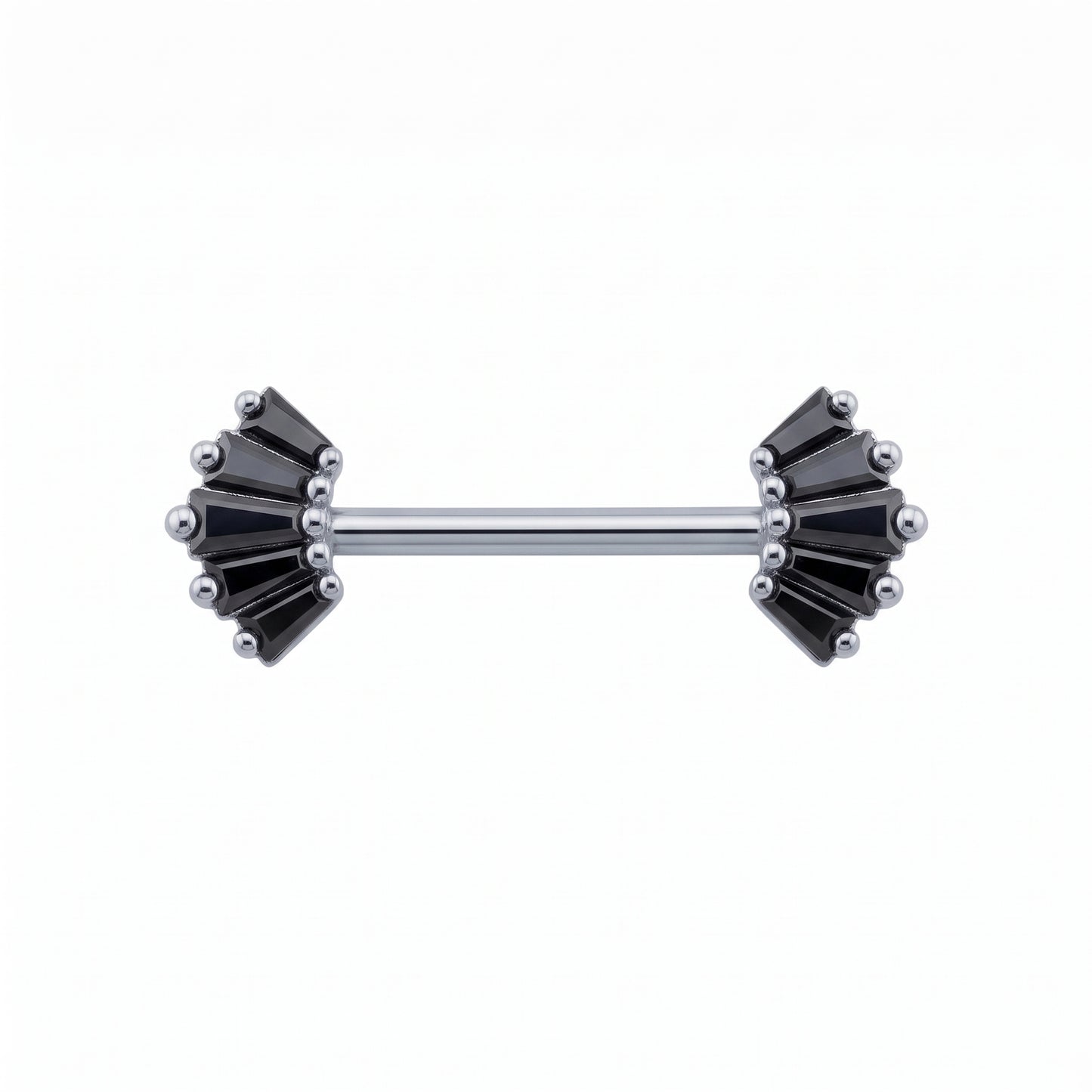 Baguette 5‑Crystal Nipple Barbell 14g