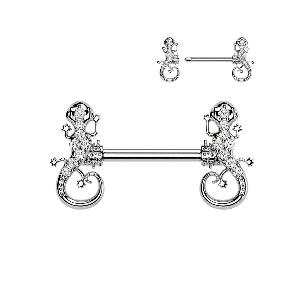 Gecko Nipple Barbell 14g
