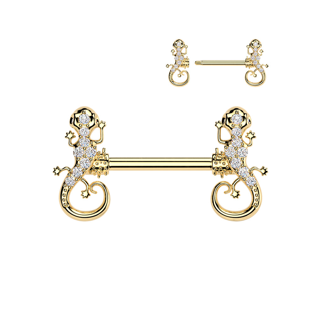 Gecko Nipple Barbell 14g