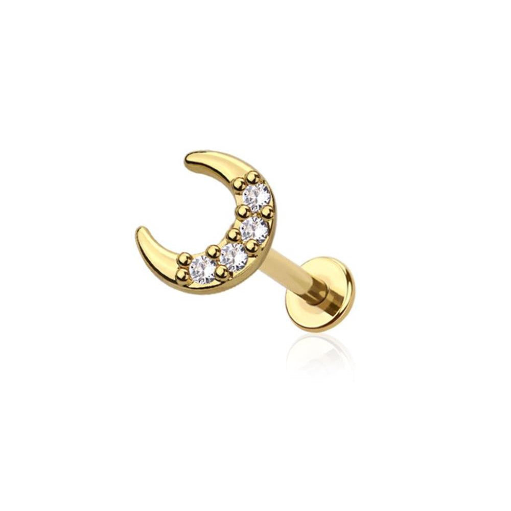 Crystal Crescent Moon Flat Back 16g