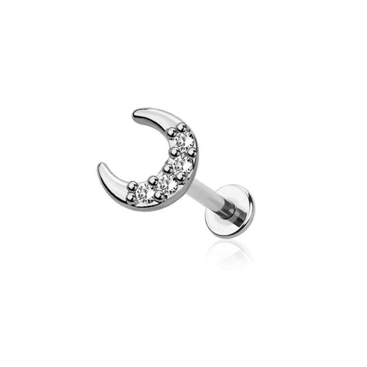 Crystal Crescent Moon Flat Back 16g
