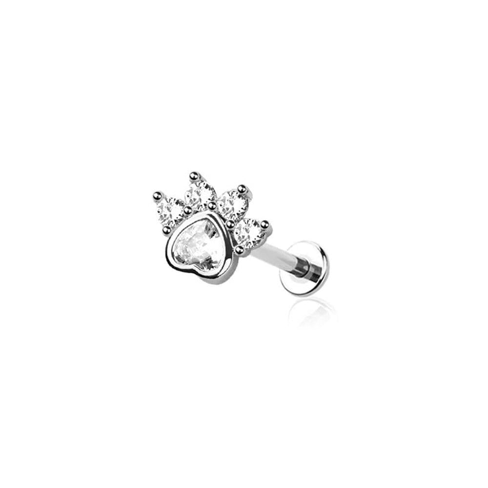 Crystal Paw Print Flat Back 16g
