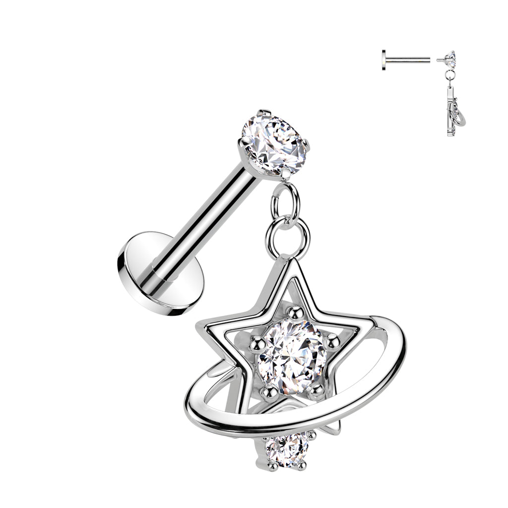 Claw-Set Stellar Halo Flat Back Dangle 16g