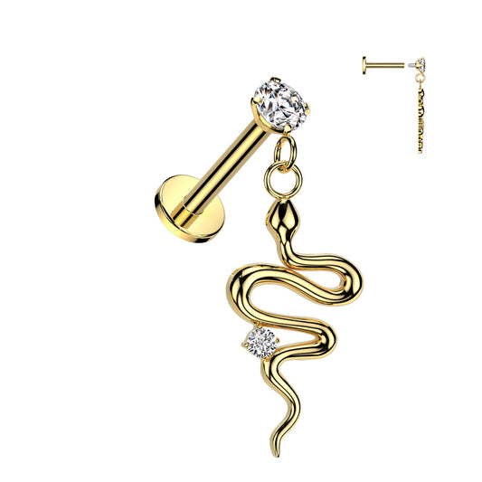 PREMIUM Single Crystal Snake Flat Back Dangle 16g