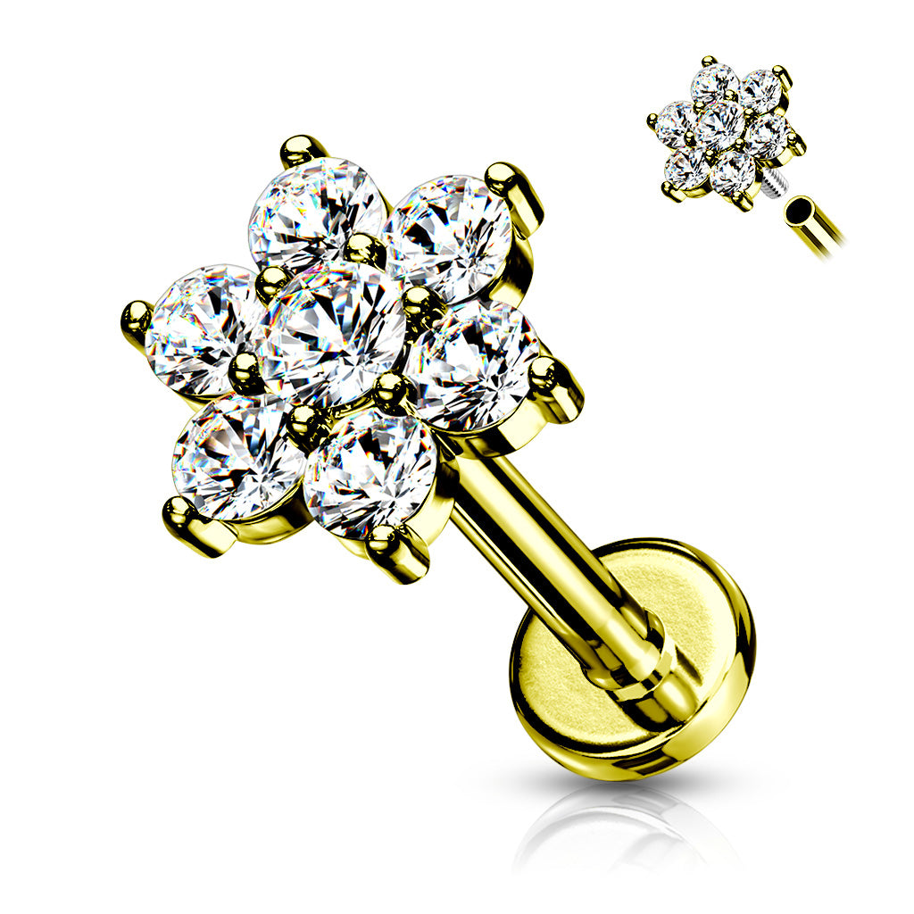Claw-Set Crystal Flower Flat Back 16g