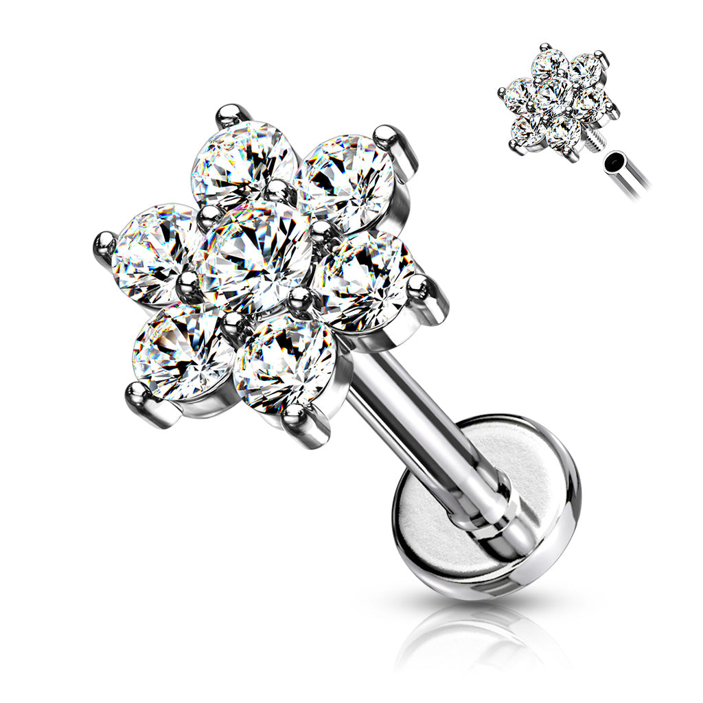 Claw-Set Crystal Flower Flat Back 16g
