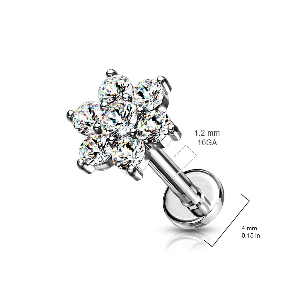Claw-Set Crystal Flower Flat Back 16g
