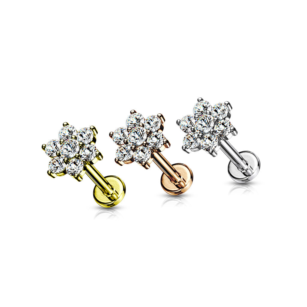 Claw-Set Crystal Flower Flat Back 16g