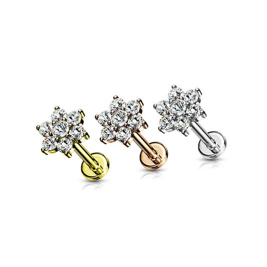 Claw-Set Crystal Flower Flat Back 16g
