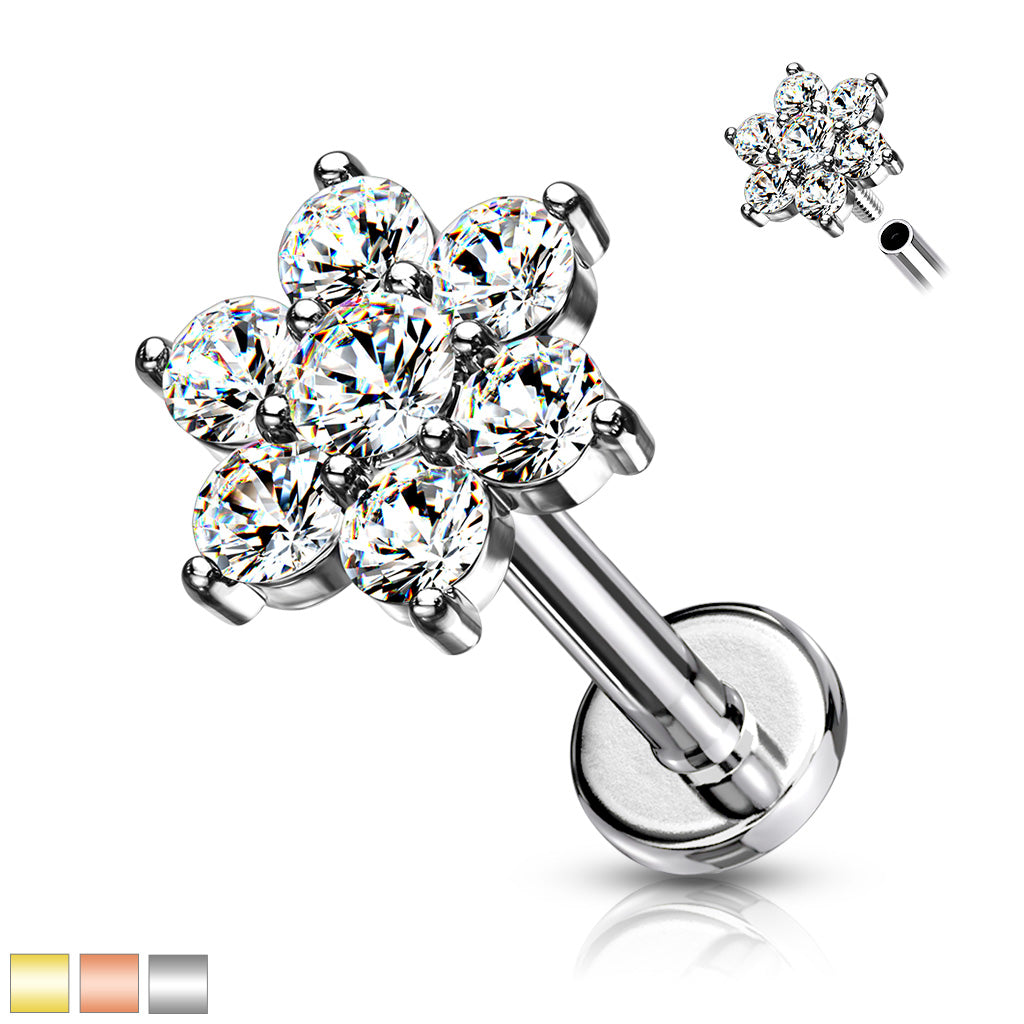 Claw-Set Crystal Flower Flat Back 16g