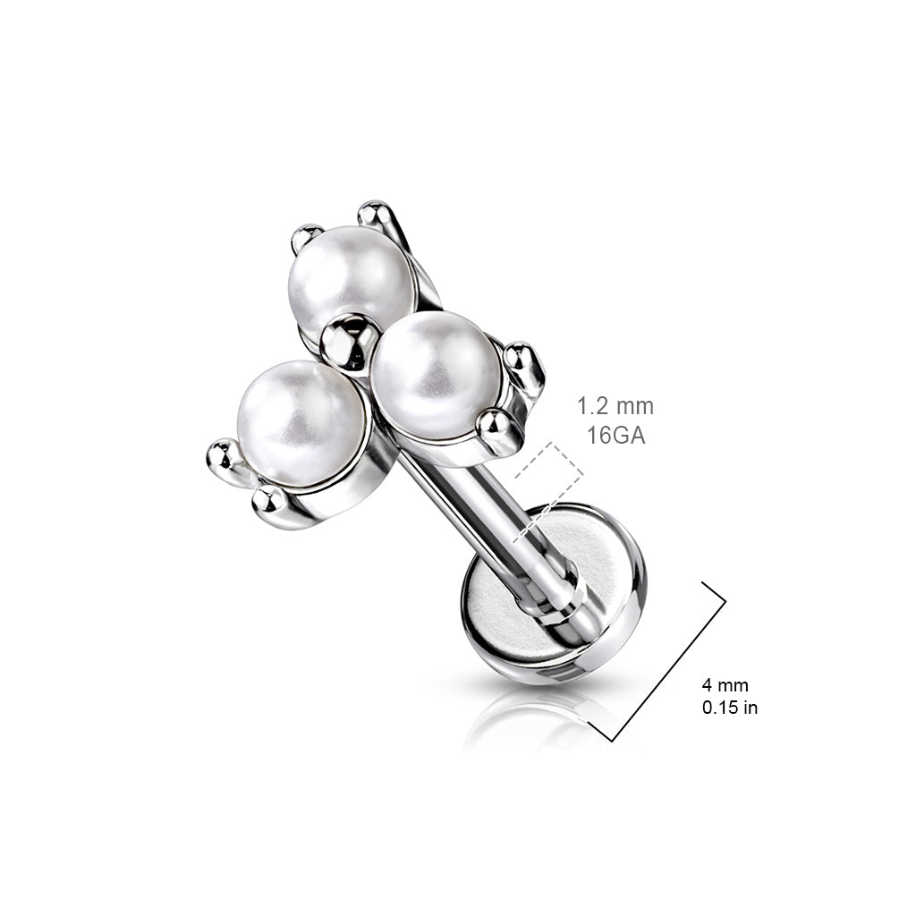 Claw-Set Trinity Pearl Flat Back 16g