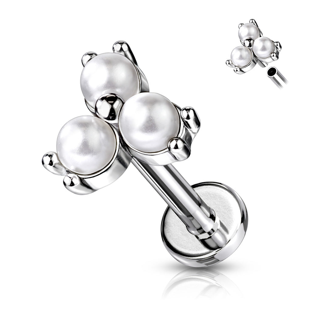 Claw-Set Trinity Pearl Flat Back 16g