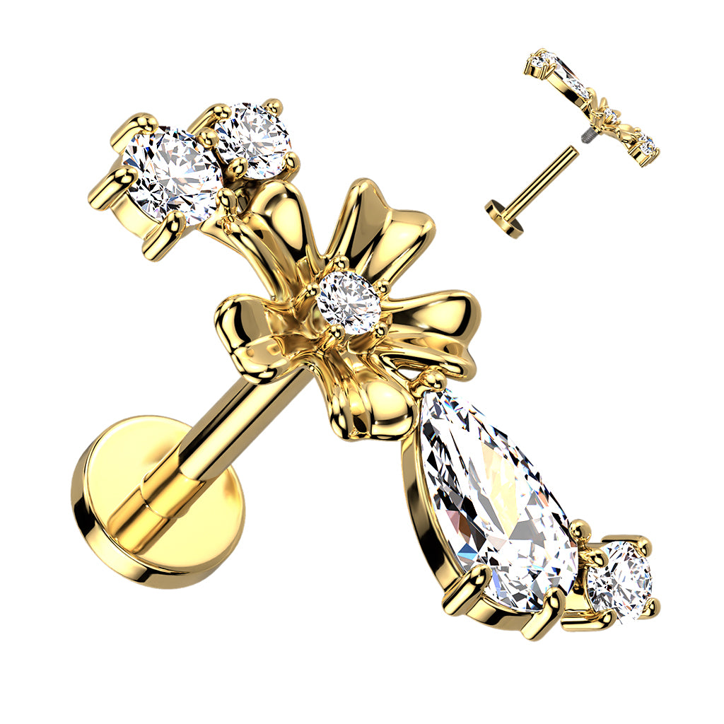 Claw-Set Crystal Flower & Teardrop Cluster Flat Back 16g