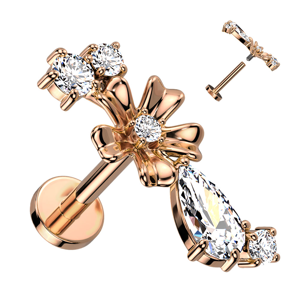 Claw-Set Crystal Flower & Teardrop Cluster Flat Back 16g