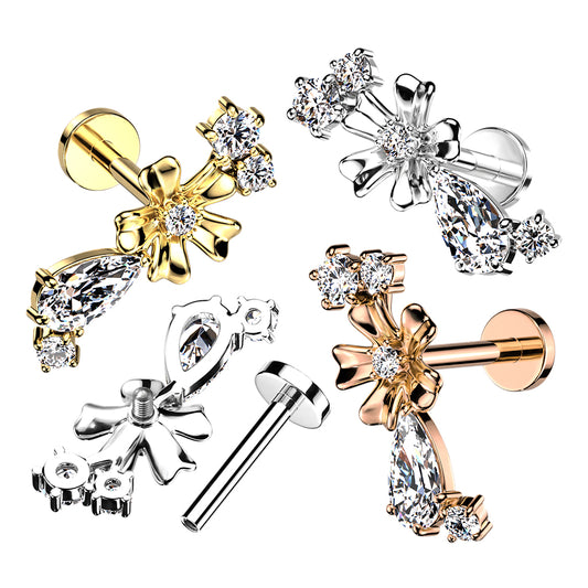 Claw-Set Crystal Flower & Teardrop Cluster Flat Back 16g