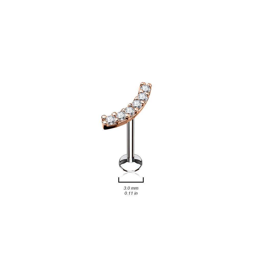 Pavé-Set Crystal Curve Flat Back 16g