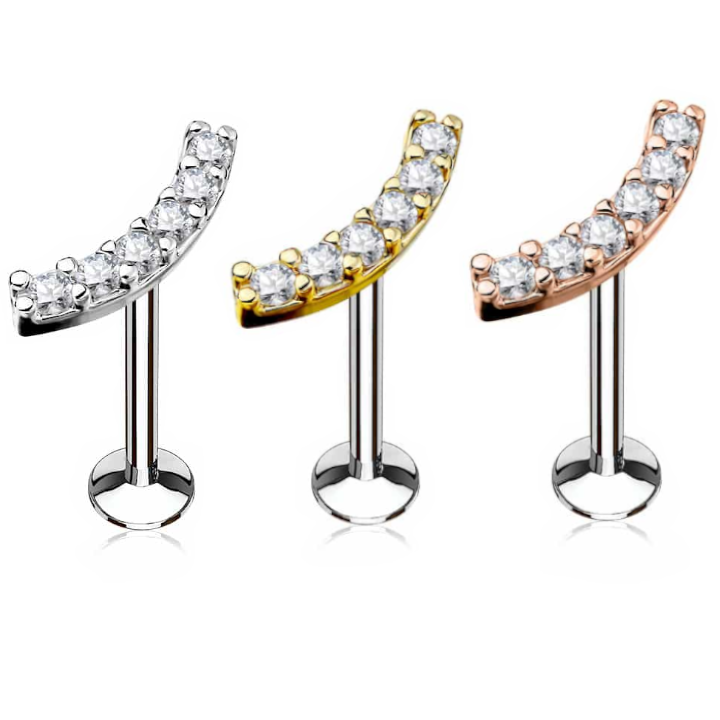 Pavé-Set Crystal Curve Flat Back 16g