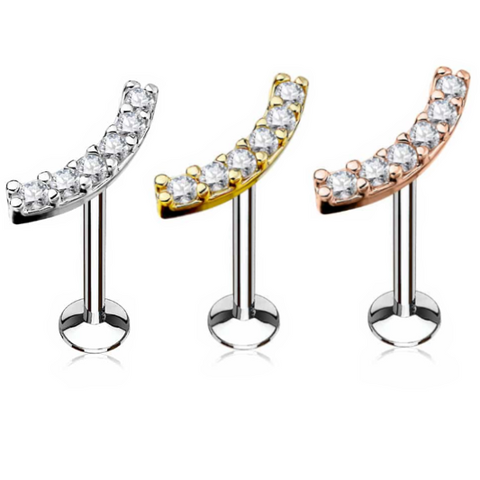 Pavé-Set Crystal Curve Flat Back 16g
