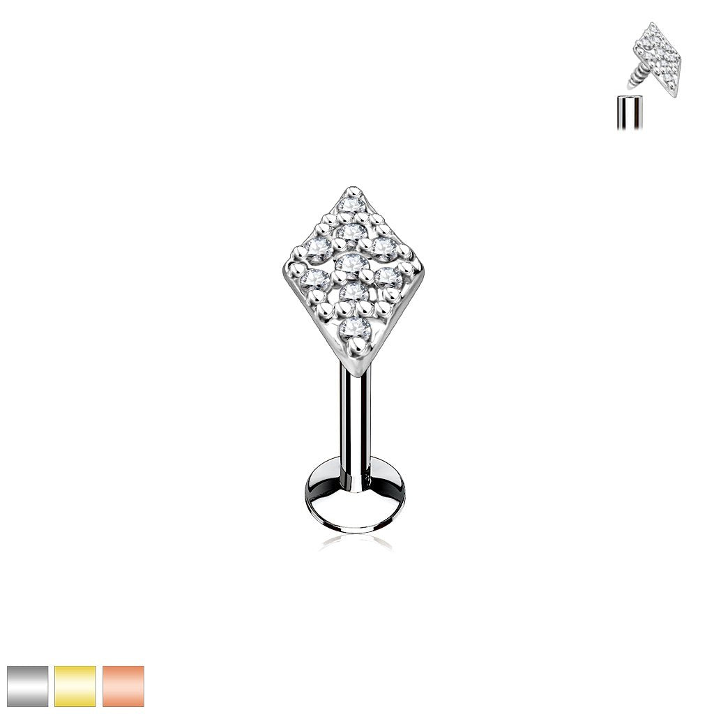 PREMIUM Paved Diamond Labret 16g - Jewelry – BodyMods