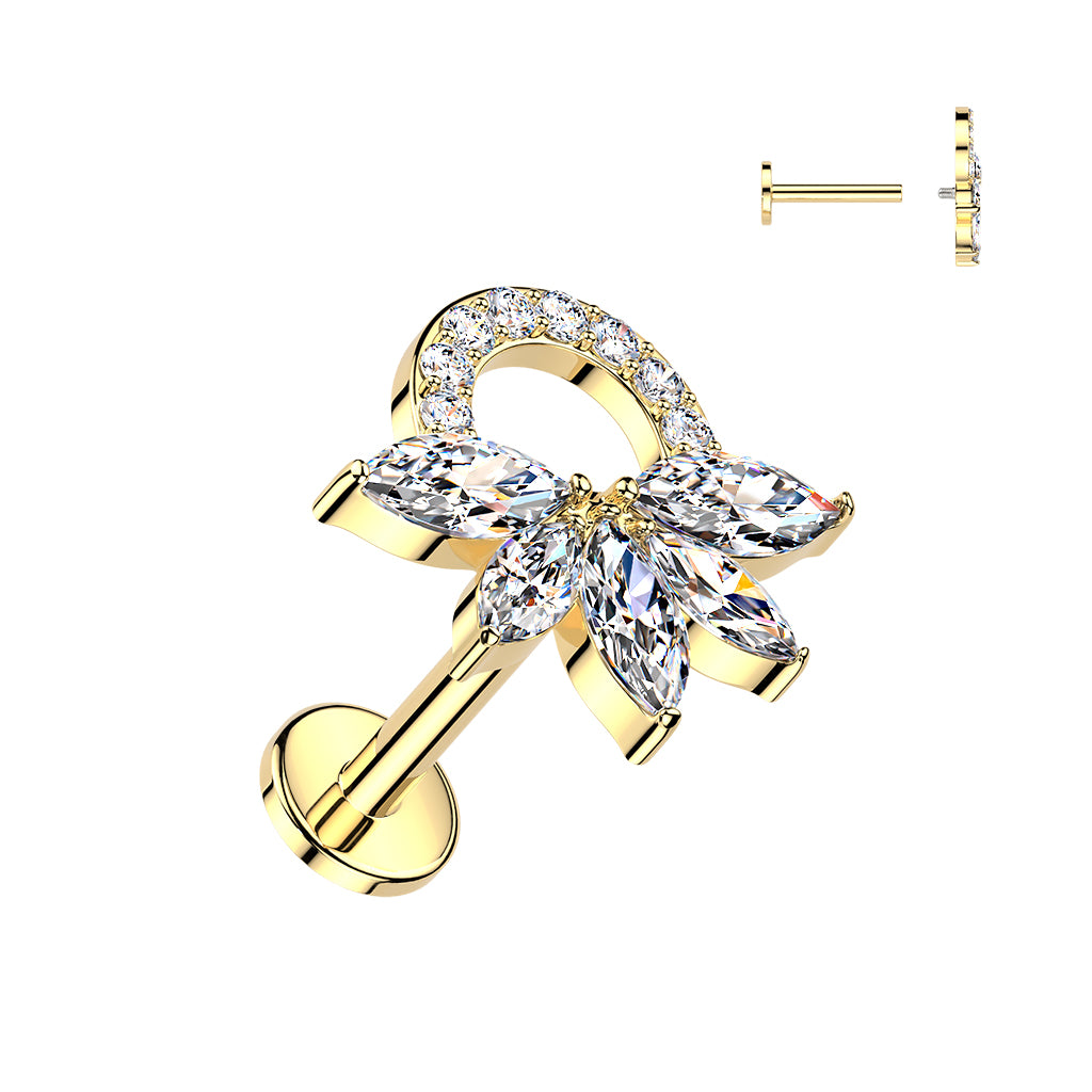 Marquise Lotus Claw-Set Flat Back 16g