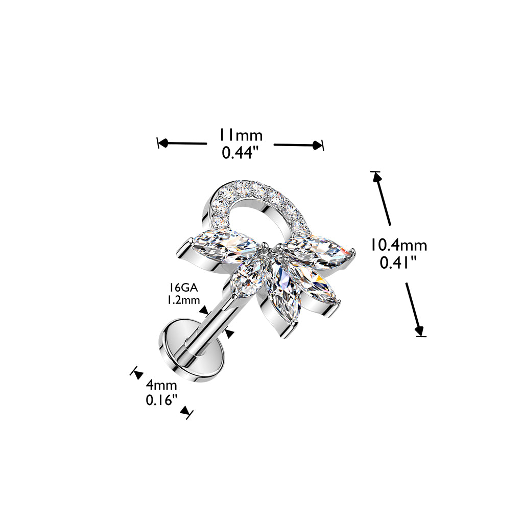 Marquise Lotus Claw-Set Flat Back 16g