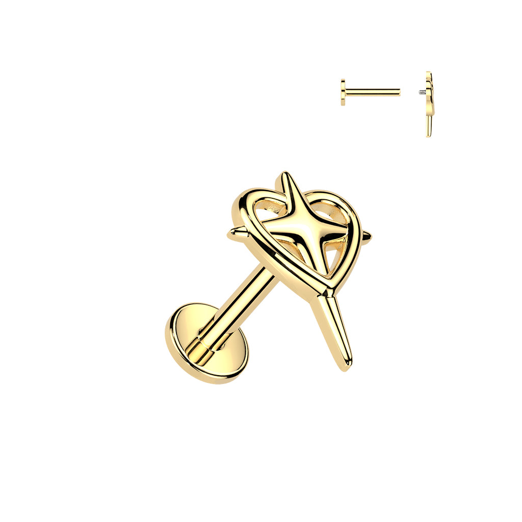 Star‑Cut Heart Flat Back 16g