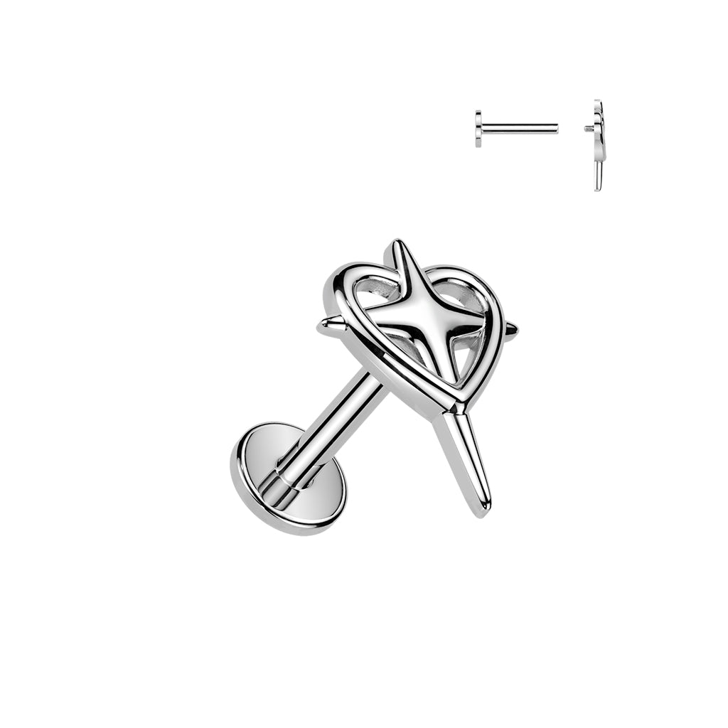 Star‑Cut Heart Flat Back 16g