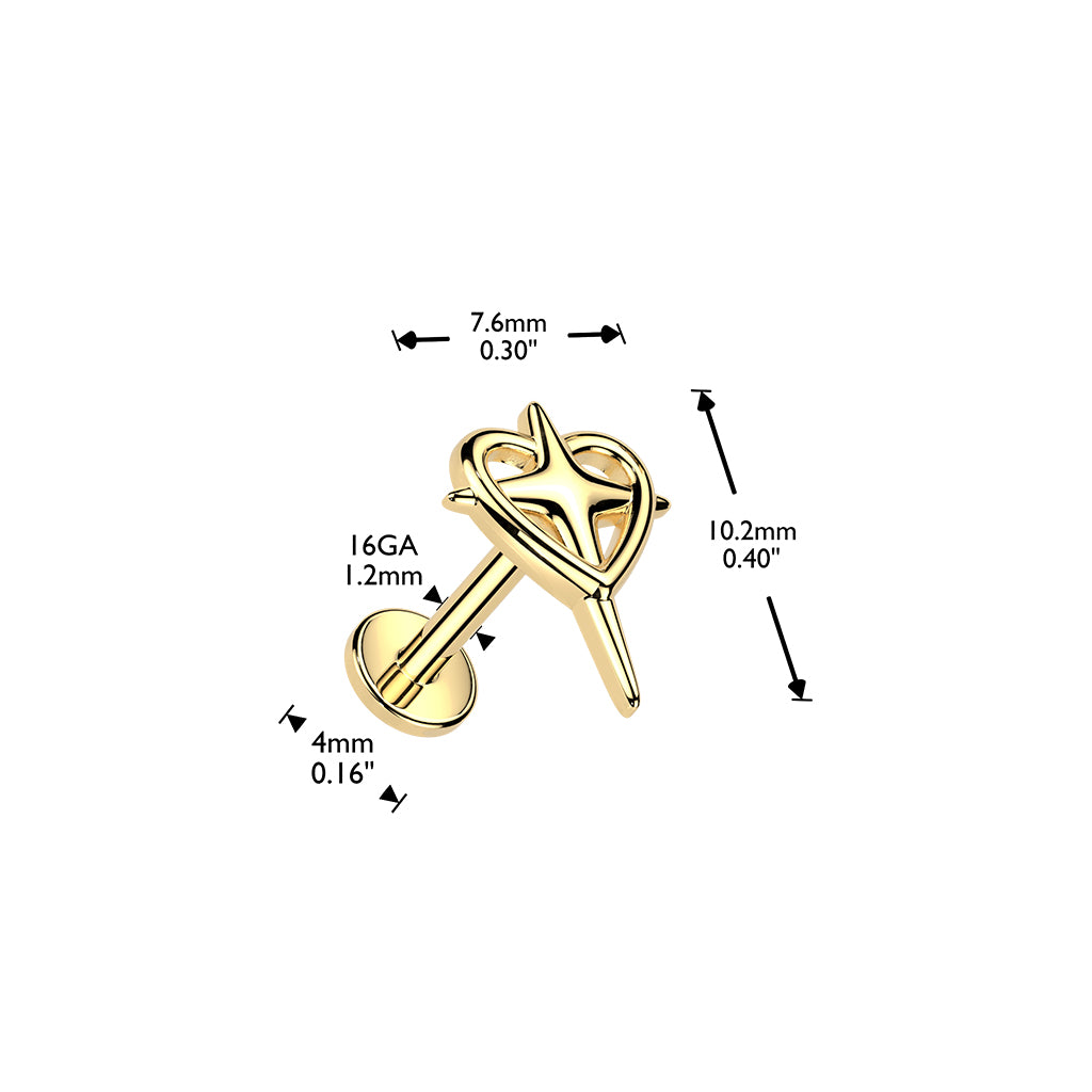 Star‑Cut Heart Flat Back 16g