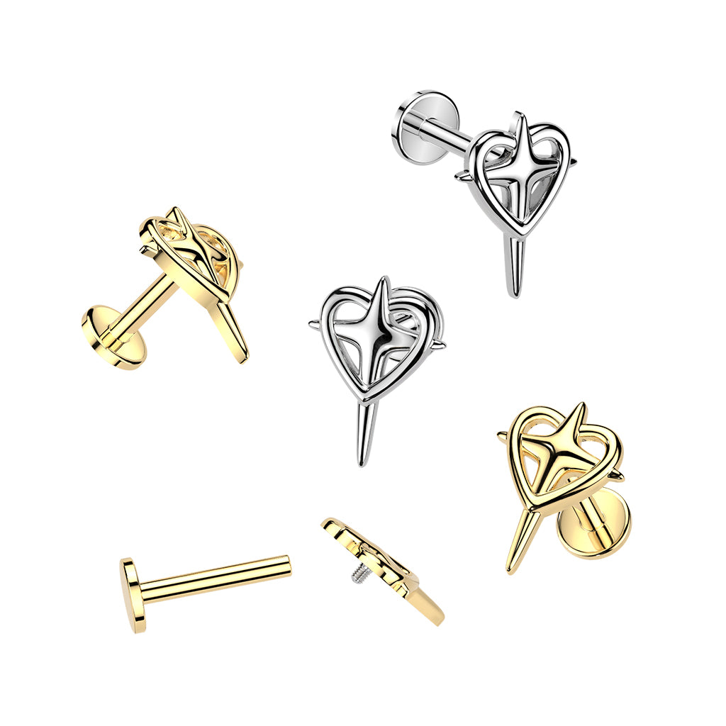 Star‑Cut Heart Flat Back 16g