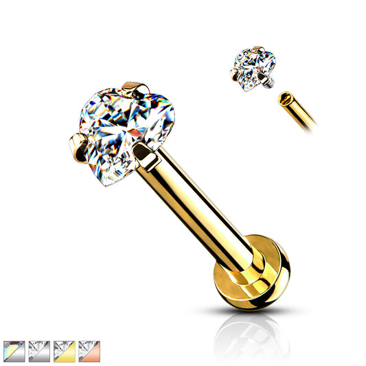 PREMIUM Claw-Set Heart Flat Back 16g