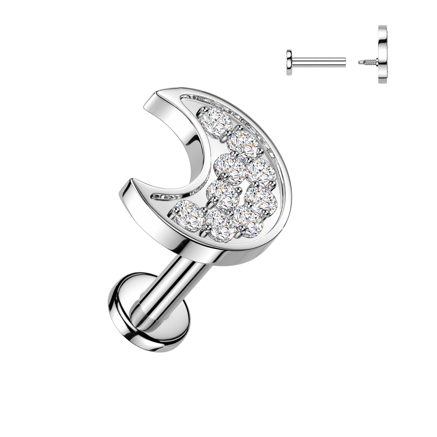 Crescent Moon Claw-Set Flat Back 16g