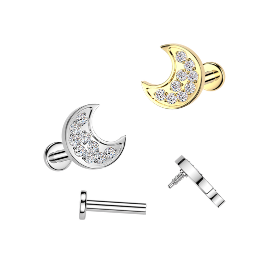 Crescent Moon Claw-Set Flat Back 16g
