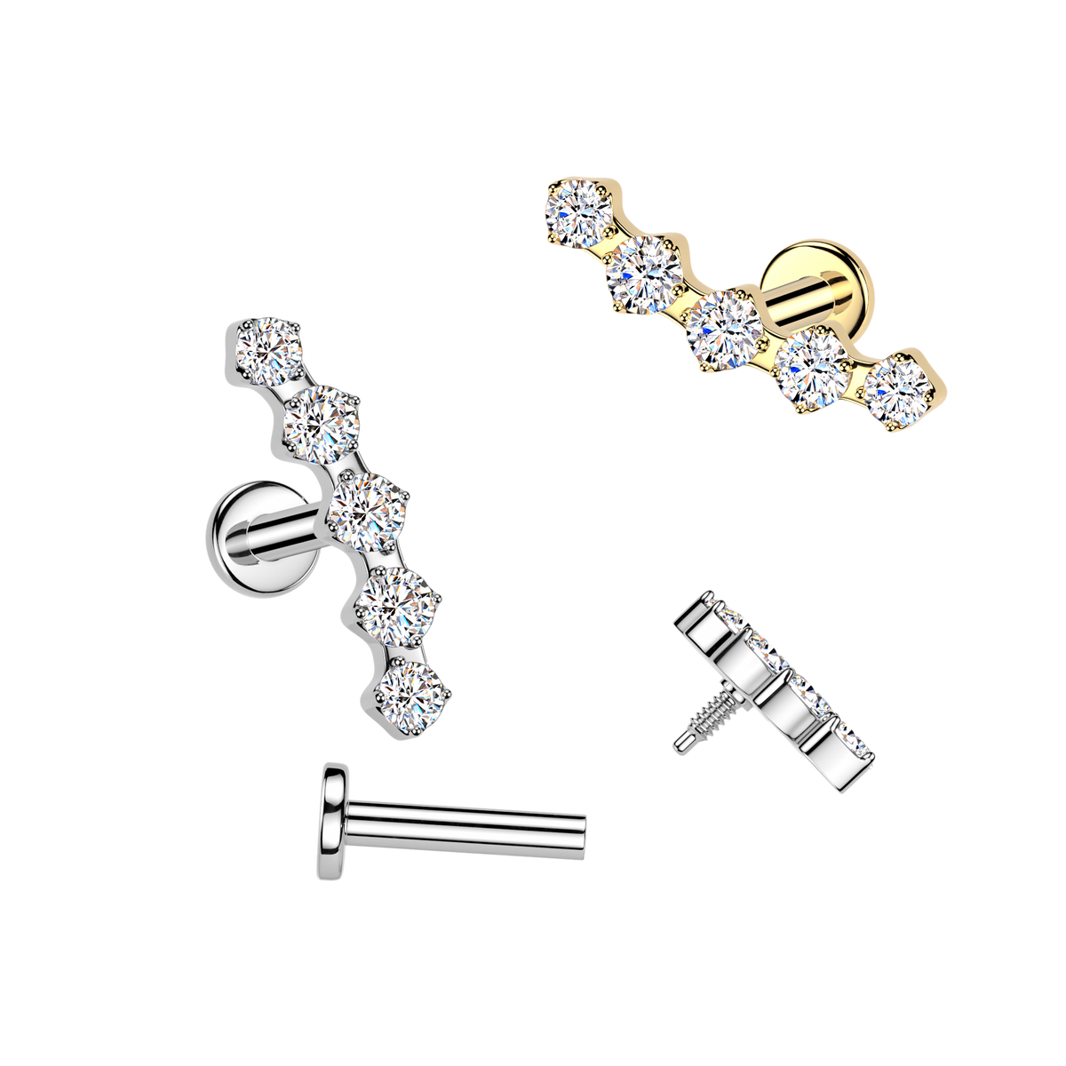 Crystal 5-Gem Claw-Set Flat Back 16g